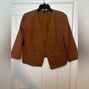 Express Women's Tan Blazer with Zipper Accents 16